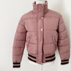 Fashion Nova Pink Mrs.Jackson Puffer Jacket Size S